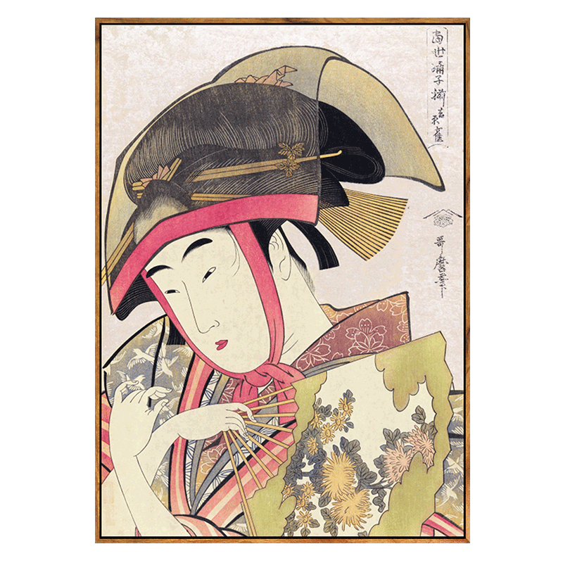 日式墙面装饰画挂画居酒屋寿司店挂画日料人物壁画仕女浮世绘墙画