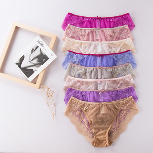 DKNY内裤女正品低腰半透明蕾丝柔软性感三角底裤性感包臀3条包邮