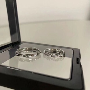 爱无止境戒指情侣款一对戒闺蜜ins小众设计可调节气质高级感素圈