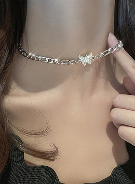 合金女choker蝴蝶项链