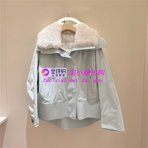 JR2025冬连帽毛领拉链羽绒服外套