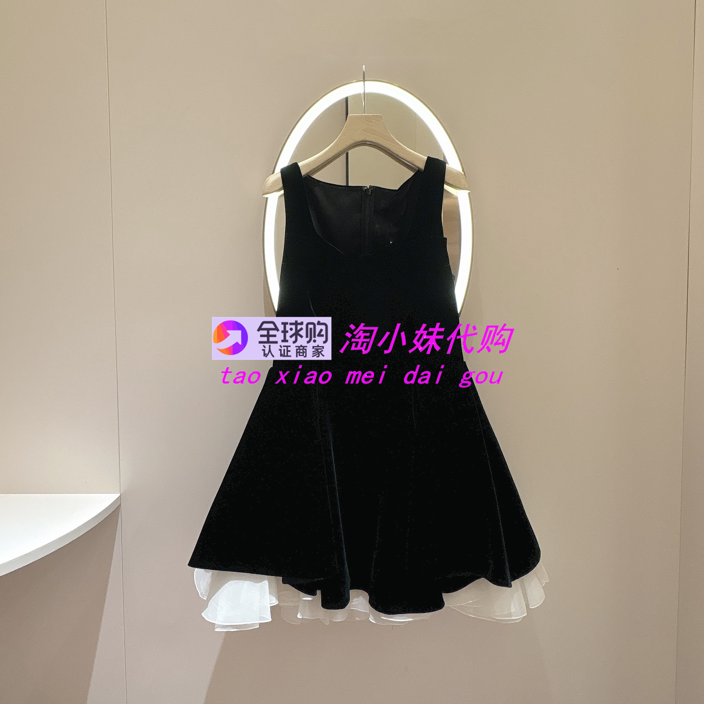 JR2025秋季方领丝绒礼服连衣裙