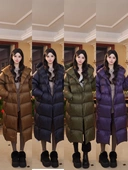 95白鹅绒10D泡芙面料双针绗缝过膝长款 只做高端 假一赔万 鹅绒服