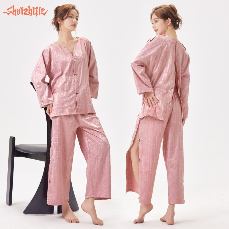 艾灸服前后开扣背开桑拿服