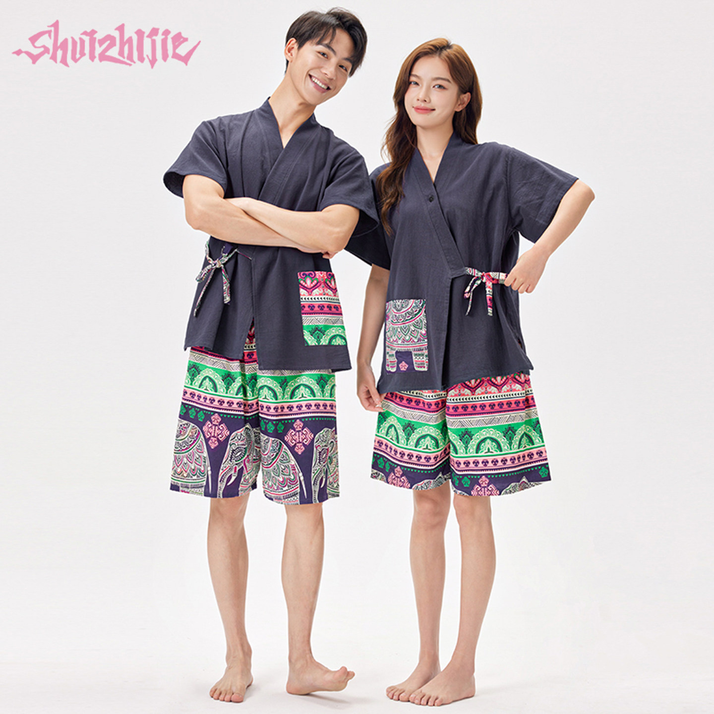 汗蒸服女男款2026新款高档大码盐蒸服酒店足疗桑拿服洗浴浴服头疗