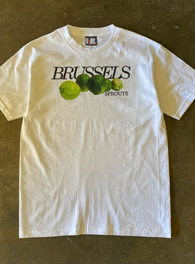 BRUSSELS SPROUTS 夏季新款复古甘蓝字母设计感短袖T恤百搭上衣潮