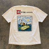 90s90s90s T恤oversize 小众设计感宽松短袖 重磅不透 一张邮票夏季