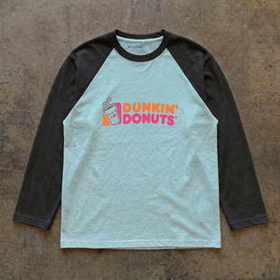 T恤宽松 一个小杯子小众字母百搭学生情侣长袖 清仓特价 重磅不透