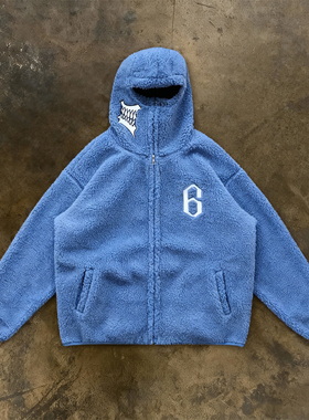 y2k hoodie~美式小众潮牌连帽摇粒绒卫衣男女外套保暖上衣外套厚