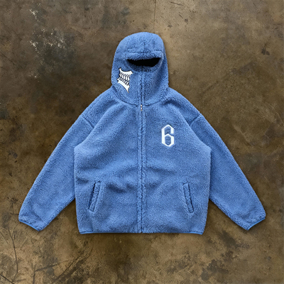 y2k hoodie~美式小众潮牌连帽摇粒绒卫衣男女外套保暖上衣外套厚