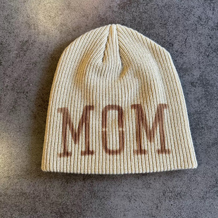 保暖毛线帽百搭冷帽 街头风字母印花针织帽男女冬季 y2k hoodie美式