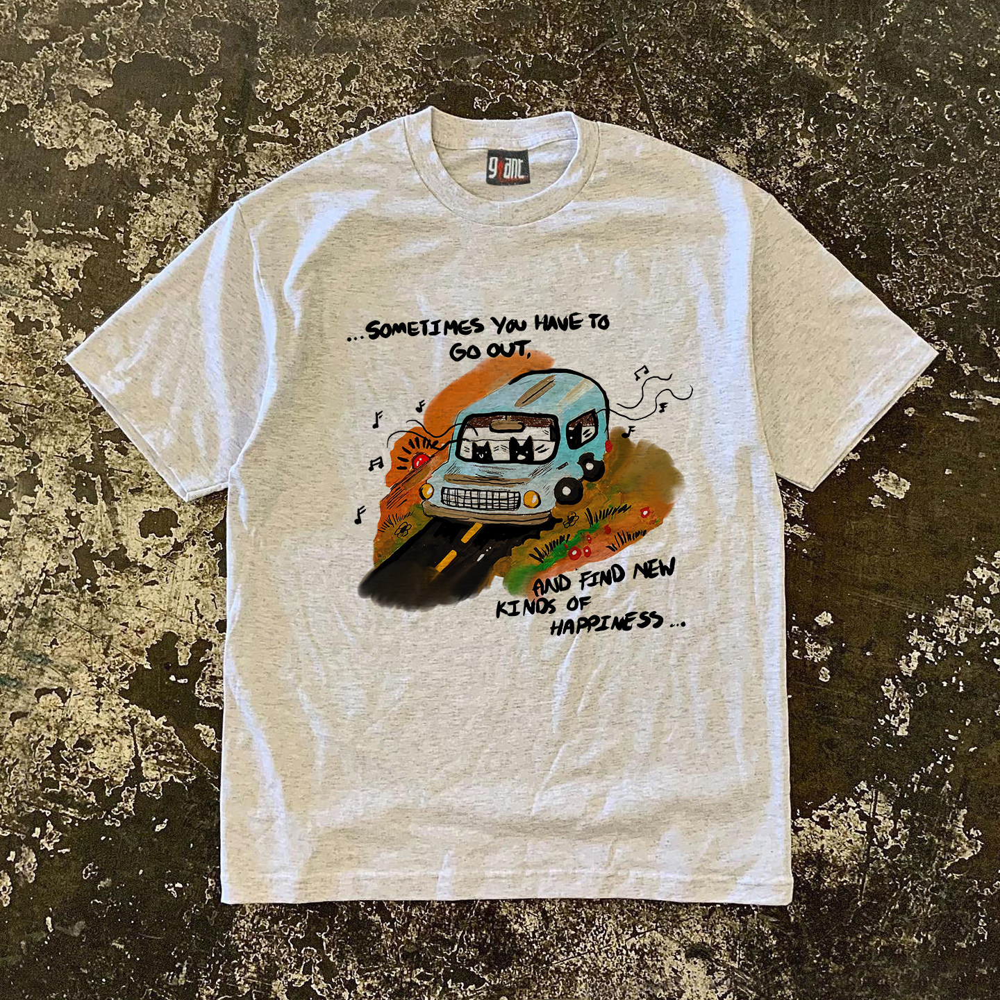 90s90s90s美式复古重磅!旅行车涂鸦~百搭小众宽松圆领情侣短袖T恤,女装/女士精品,T恤,淘宝优惠券,粉丝福利购,淘宝优惠卷