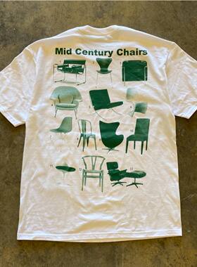 Mid century Chairs 中世纪椅子展示大全Vintage复古美式短袖T恤