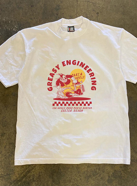Greasy Englneerlng 嘻哈小众设计感男女情侣款短袖T恤百搭上衣潮