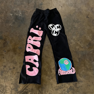 小众字母长裤 y2k 男女宽松美式 高街风黑色卫裤 潮牌街头冬 hoodie