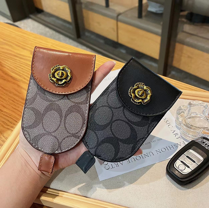 复古山茶花车钥匙包收纳套