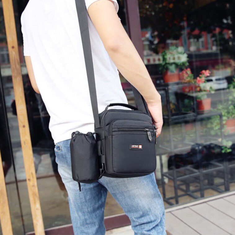 男包多功能休闲包尼龙牛津布单肩斜挎手提包小包中老年人男士背包