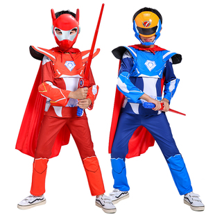 迷你特工队X衣服儿童铠甲勇士cos卡通动漫福特套装 表演出服送玩具