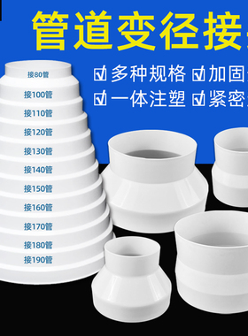 pvc管道变径转换接头塑料大小头排风水管烟管变径圈200150 110 75