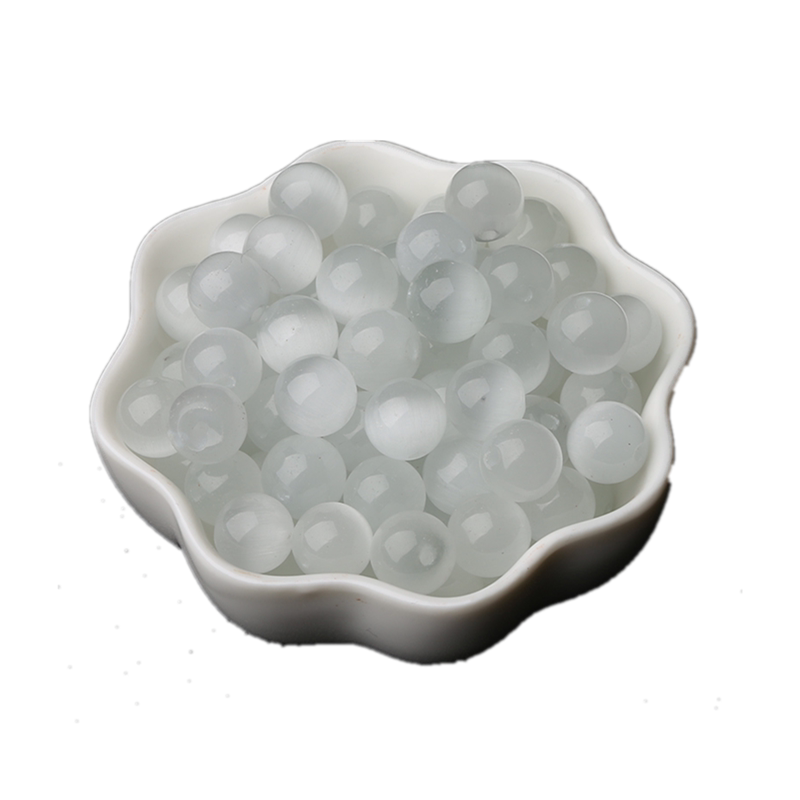 粉白猫眼石散珠子半成品diy手串