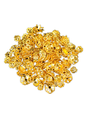 沙金镀金配件花托隔珠混合随机装