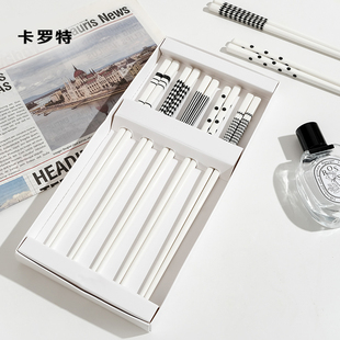 卡罗特陶瓷筷子家用防潮高档创意一人一筷家庭耐高温餐具公筷套装