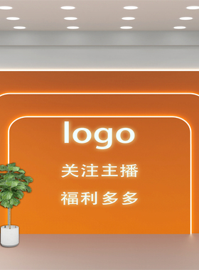 法式爱马仕橙色直播背景墙高级感主播服装店带货3D立体仿真背景布