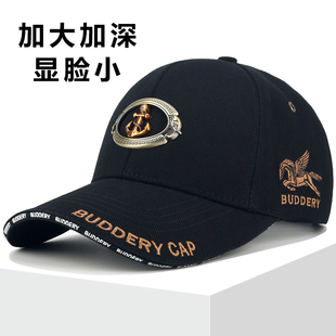 新款帽子男士四季硬顶棒球帽高端大头围加深显脸小大码鸭舌帽男款