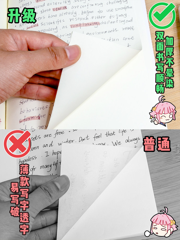 중학생이 초안을 작성하는 초안 용지로 사용할 수 있는 초등학생용 분리형 공백이 포함된 매우 두꺼운 초안 책