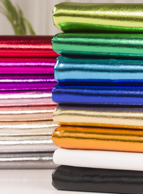 高弹力氨纶烫金亮片布料金色舞台演出服满版四面弹力布料服装面料