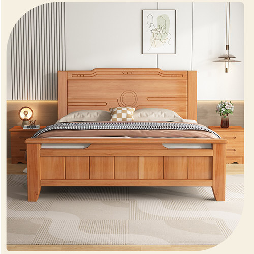 加厚红胡桃木实木床新中式1米8双人床单人床架1米5榫卯木床1米2床