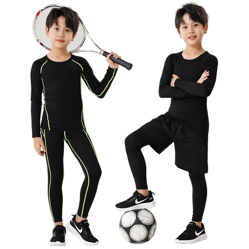 儿童运动紧身裤打底裤套装篮球裤