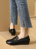 Leather women's leather shoes with soft leather and soft soles, mom style single shoes, and large-sized women's shoes for fat, wide and plump feet, 41-43 thumbnail 8