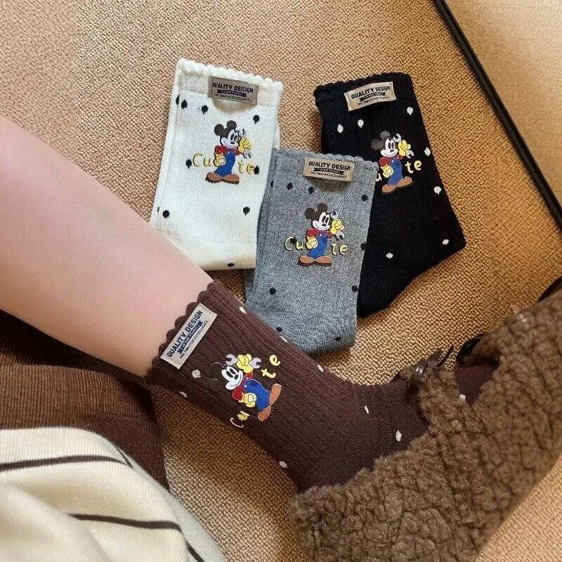 春秋设计师款可爱百搭米奇波点布