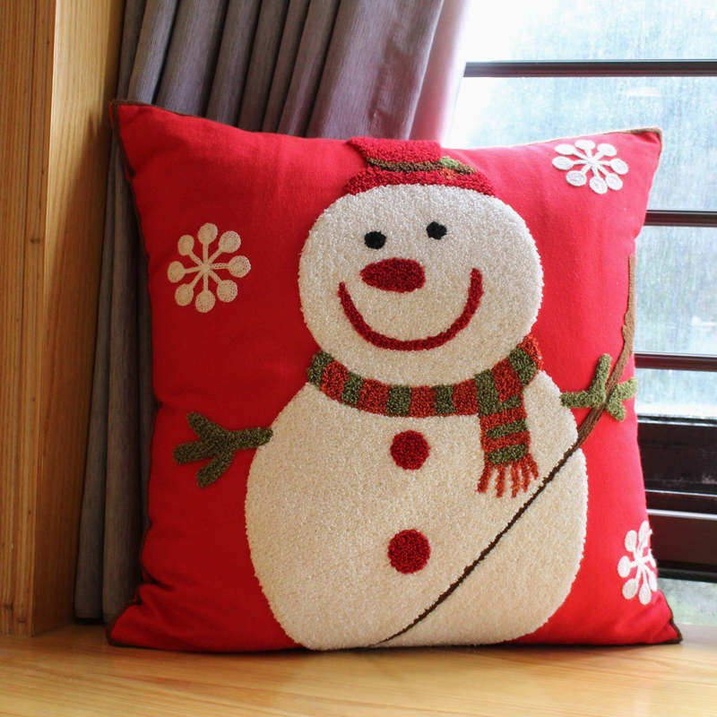 圣诞抱枕抱枕套红色春节外皮喜庆