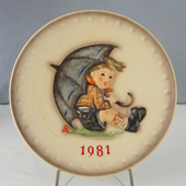 复古家居摆件 1995背景墙面挂盘欧式 德国喜姆娃娃陶瓷装 饰盘1971