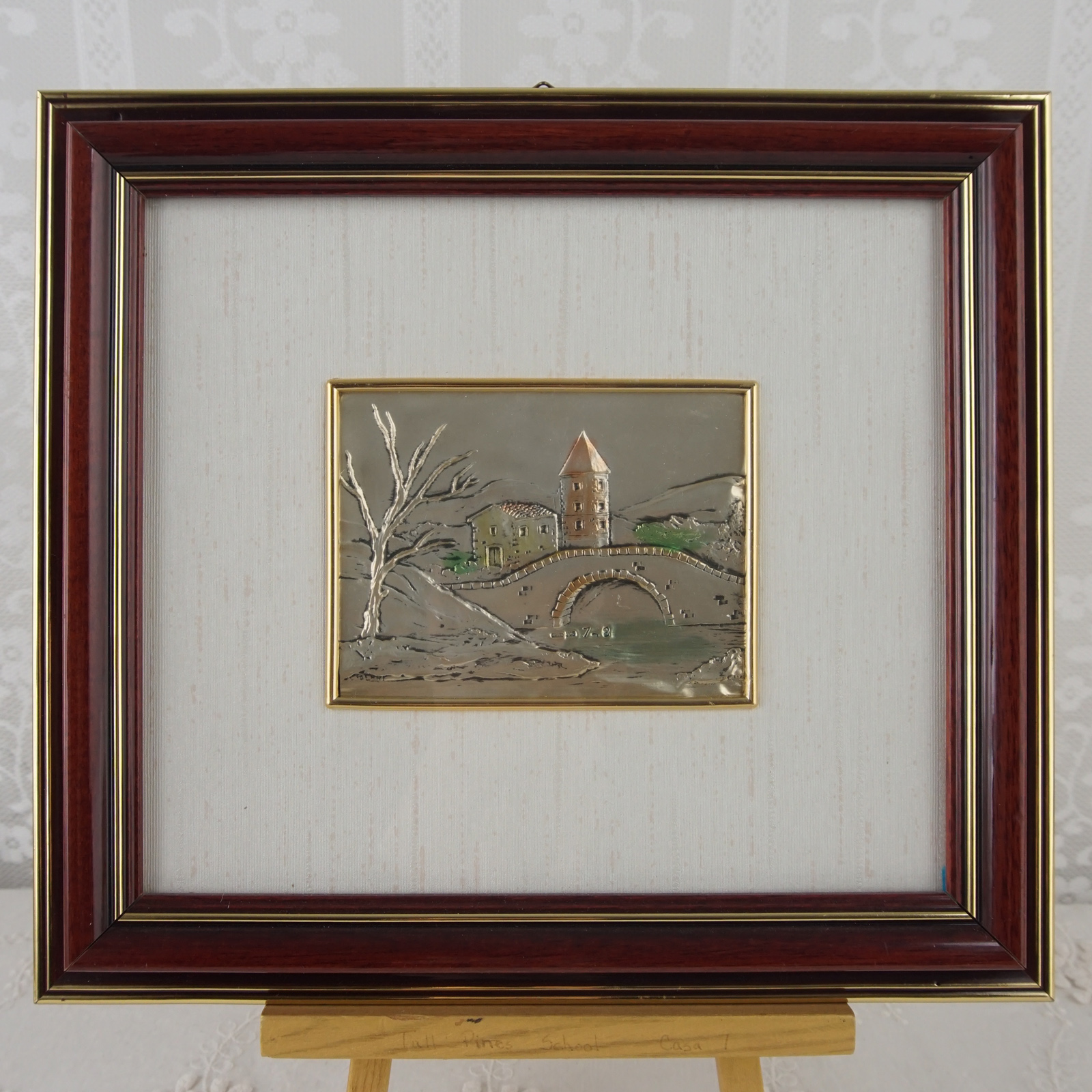 西洋收藏画 意大利手工制作925银限量版装饰画 中古摆件装饰挂画