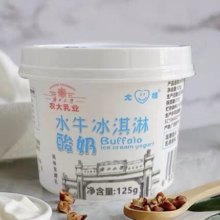 广西农大乳业水牛冰淇淋酸奶原味低温冷藏125g/罐营养丝滑口感