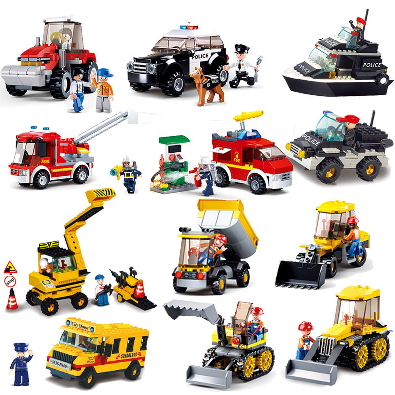 启蒙儿童益智积木拼装玩具工程特警消防车直升飞机军事男女孩礼物,玩具/童车/益智/积木/模型,普通塑料积木,淘宝优惠券,粉丝福利购,淘宝优惠卷