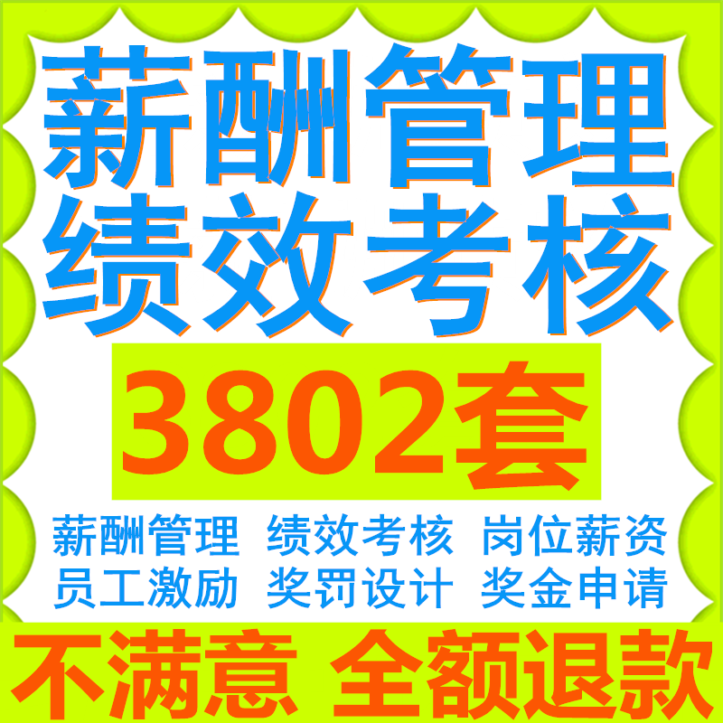 薪酬管理方案体系设计与绩效考核制度奖金薪资奖励员工word范本