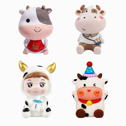 生肖牛宝宝蛋糕装饰甜品台摆件