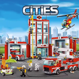 新款城市系列消防总局60110警用巡逻艇中国积木男孩子玩具6岁礼物