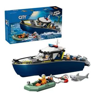 城市系列60456警用巡逻艇大追击适用于乐高积木男孩子玩具8岁礼物