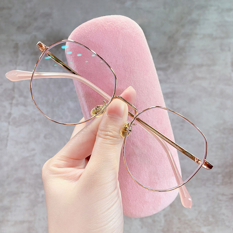 复古超轻纯钛近视眼镜女男潮可配