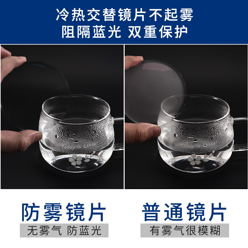 防雾防蓝光超薄镜片配近视眼镜冬季不起雾防哈气非球面树脂眼镜片