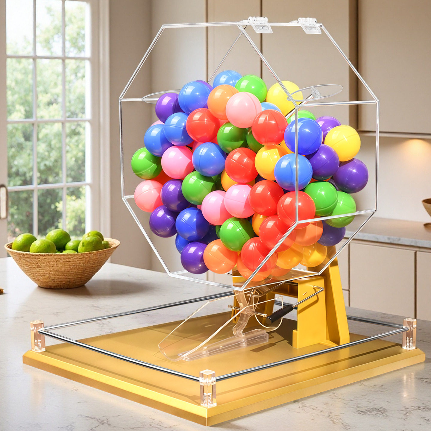 大号蓝色手动摇号机摇奖机幸运大转盘双色球摇球机选号器新品顺摇