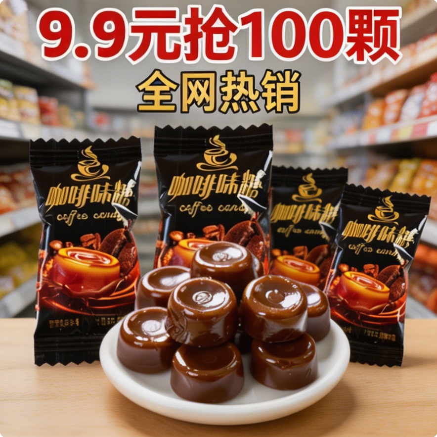 送喜咖啡味硬糖独立包装休闲零食糖果烧炭咖啡糖提神醒脑