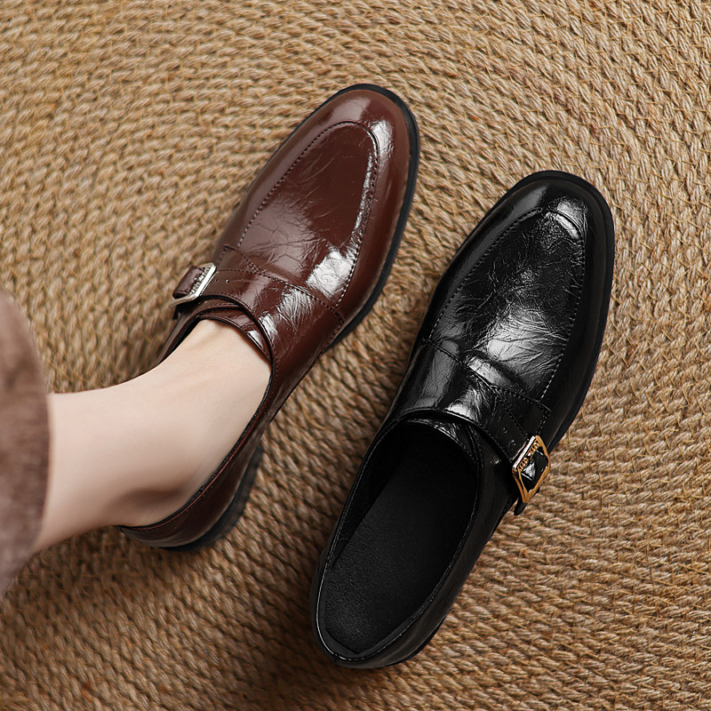 乐福鞋女复古大码深口单鞋41-43