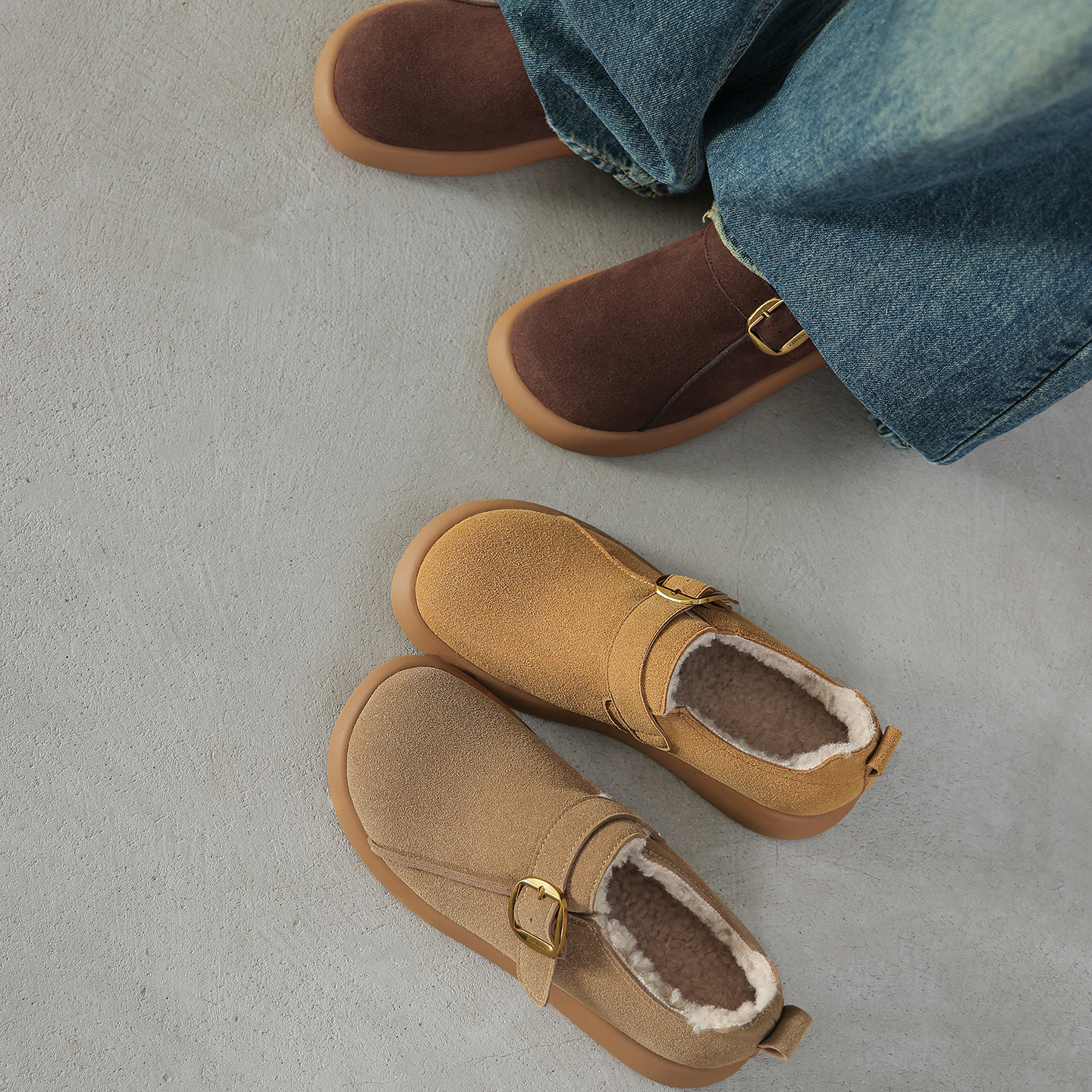 软底加厚毛保暖大码棉鞋女冬季