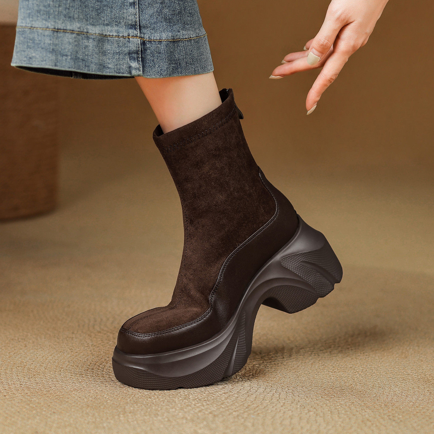 高跟增高马丁靴32大小码41-43女